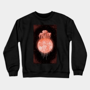 ELEPHANTS ON MOON (VARIANT) CORAL Crewneck Sweatshirt